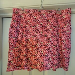 EUC - Greg Norman Pink/Black/Green Patterned Women's Skort - Large